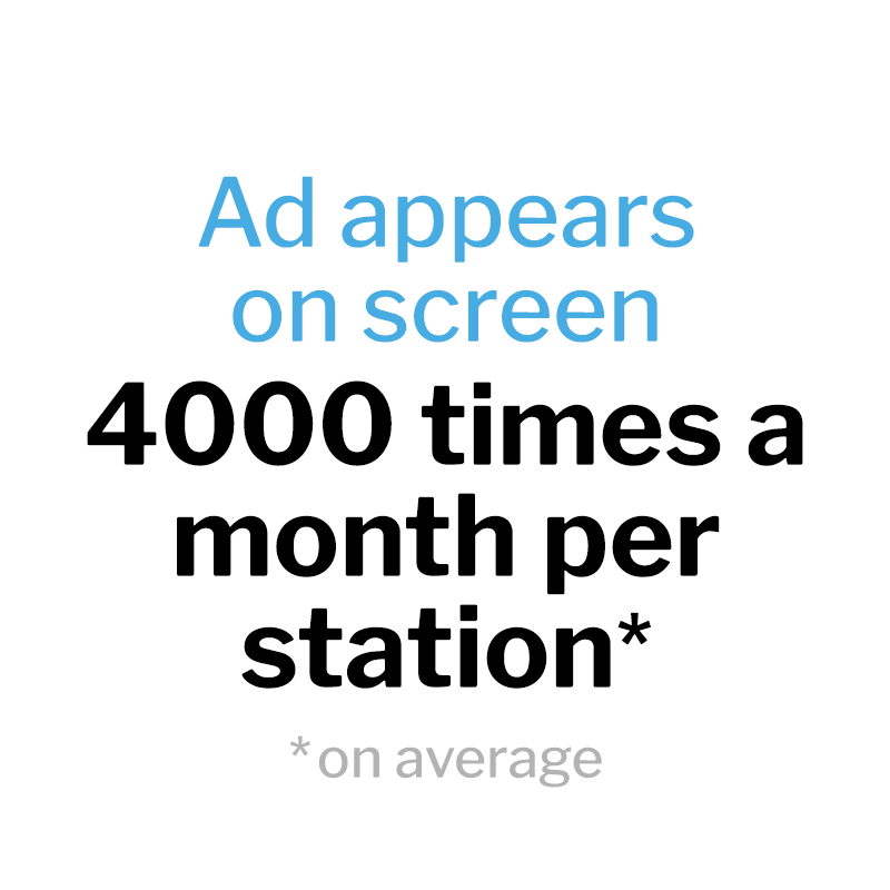 4000times Ad appears on screen 4000 times a month